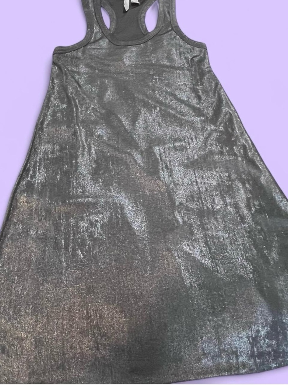 Grey Sheen Sparkle A-Line Women's Racerback Dress Tunic
